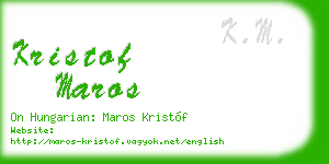 kristof maros business card