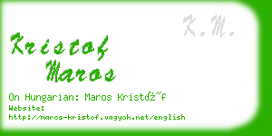 kristof maros business card